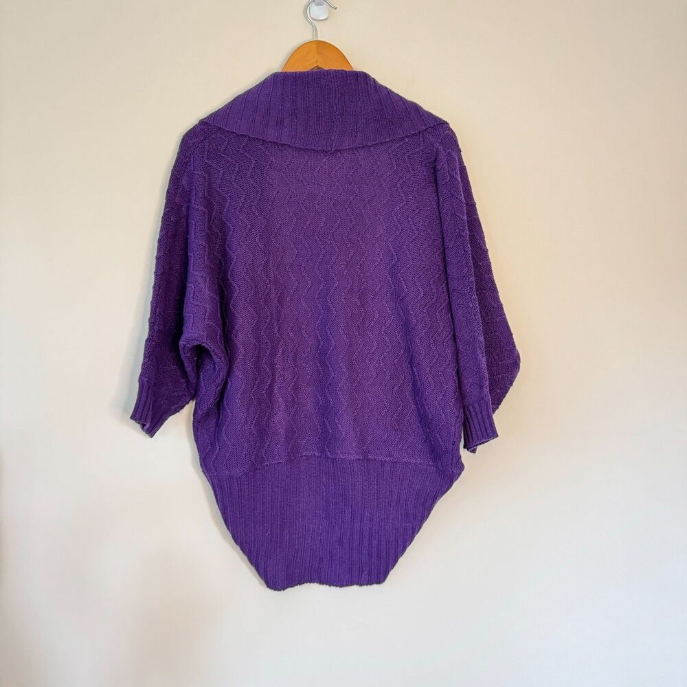 Ambiance Apparel Women's Purple Knit Open 3/4 Sleeve Cardigan Size Large - Picture 5 of 7